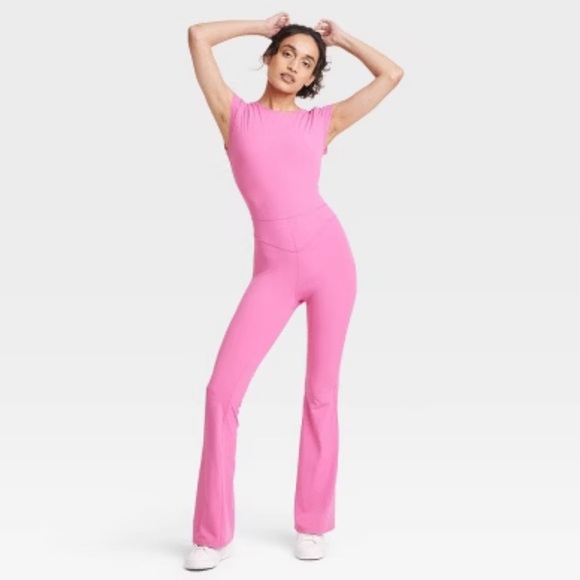 JoyLab Women’s Pink Jumpsuit Stretch Flare Size XS - Picture 1 of 9